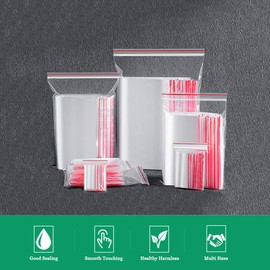 Wis-Life Multi Sizes Sealing Bags, Clear Plastic Bags, Resealable Storage Pouches, Multi Sizes for Kitchen Storage, Office Stationery Storage ,Jewellery Packaging (b6*9cm,200pcs)
