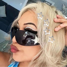 LaVenty Black Stars Y2K Hair Clip Y2k Accessories Star Y2k Hair Clips Y2k Hair Accessories Emo Hair Accessories Disco Hair Accessories