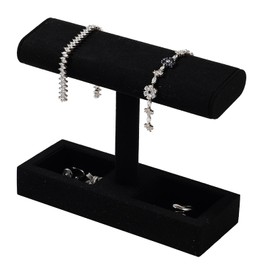 Papten J00302 Wristwatch Stand, For 2 Pieces, Microfiber, Luxury, Stylish, Display, Storage, Photography, Gift etc. (Black)
