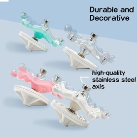 MANON ROSA Bird Toys for Parakeets: Colorful Interactive Spinning Wheel Rattle & Chew Beak Exercise for Small Medium Parrots Cockatiels Conures Lovebirds Anxiety Reduction (Pink)