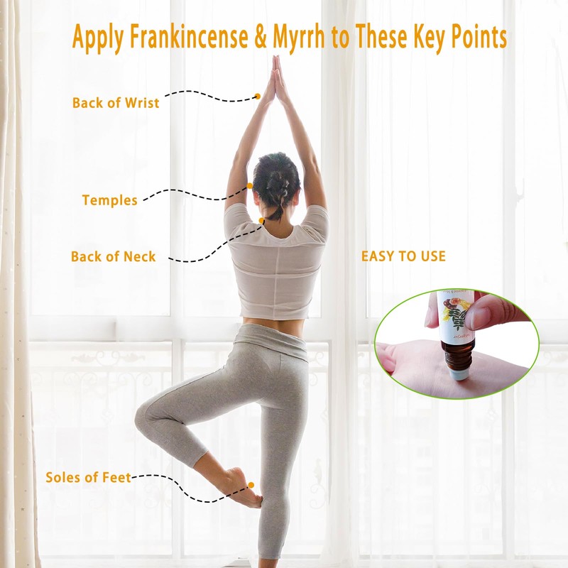 2 Pack Frankincense & Myrrh Essential Oil Blend Oils Roll