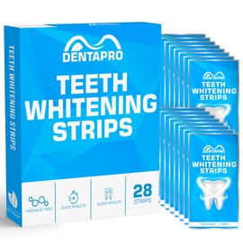 DentaPro Premium Teeth Whitening Strips 14 Treatments - Enamel Safe - Non Sensitive Teeth Whitening - Dentist Formulated Teeth Whitening Kit - Pack of 28 Strips