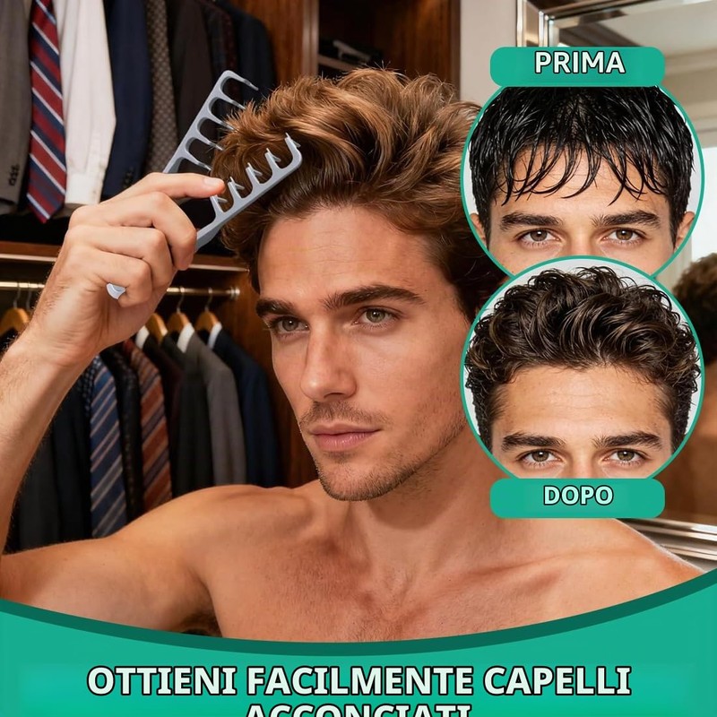 IWIDYA 2 Pezzi Pettine Denti Larghi per Texture - styling