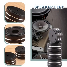 Daiilg 4Pcs 40X20mm Aluminum HiFi AMP Speaker Isolation Stand Turntable Feet Pad (Black)