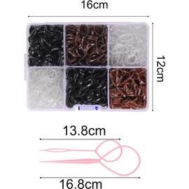 LEOUEANR 2500-Pack Mini Elastic Hair Bands - Clear/Black/Brown Invisible Hair Ties | Soft Rubber Bands for Girls, Women, Men & Kids | Ideal for Toddler Hairstyles, Wedding Updos & Daily Use