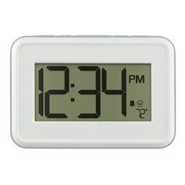 La Crosse Technology 513-113W Digital White Wall Clock with Temperature & Countdown Timer
