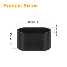 sourcing map 8 Pcs Chair Leg Caps, 1"x2" PVC Non-Slip Floor Protectors Oval Chair Leg Covers Table Leg Caps for Furniture, Black