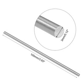 sourcing map Round Steel Rod 3 mm HSS Lathe Bar Material Tool 100 mm Long for Shaft Gear Drill Turning Miniature Axis Cylinder Pin Pack of 10