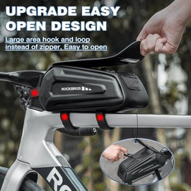 ROCKBROS Bike Phone Front Frame Bag Bicycle Top Tube Handlebar Bag 3D EVA Bike Phone Mount Holder Bag Bike Accessories Cycling Pouch 1.7L Compatible Phones Under 6.8”