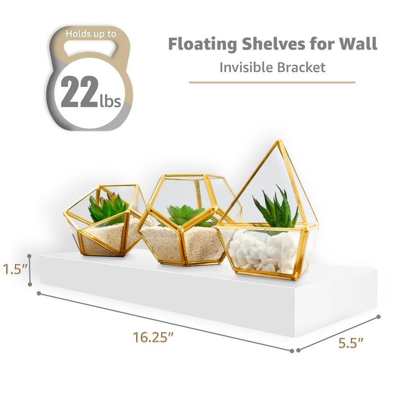 Sorbus Floating Shelves for Wall, Bathroom Shelves Wall Mounted for
