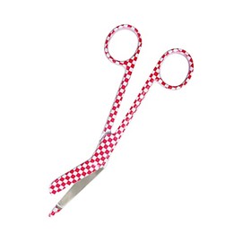 Cynamed Lister Bandage Scissors 5.5", Made of Premium Quality Stainless Steel Ideal Gift for Nurses, Medical Students, Paramedics, Doctors, Home Stainless Steel (Checkered, Pink)