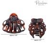 Parcelona French Octopus Large Wide Celluloid Acetate Tortoise Flat Teeth