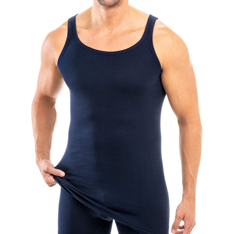HERMKO 3007 Pack of 3 Extra Long Men's Vest (+10