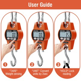 GRAM PRES Digital Hanging Scale, Mini Crane Scale 660LB/300KG,Deer Hunting Scales,Digital Scale with Hooks for Farm Fishing, Fish,Luggage，Outdoor.