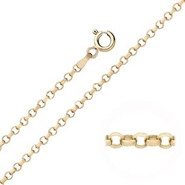 Old English Jewellers 9ct Yellow Gold on Silver Belcher Chain Necklace 1.8mm - 16" 18" 20" 22" 24" 26" 30" (20)