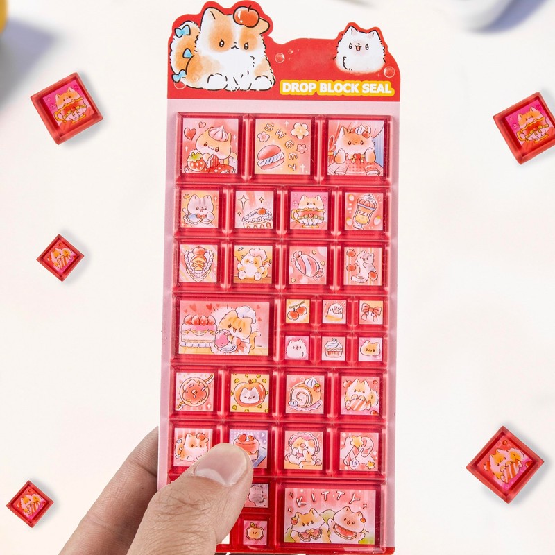NestlyMoly Tile Type Sticker, Squishy, 3D Sticker, Cute, Stylish, Girls,