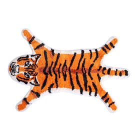 Alfombra personalizada con estampado de tigre, linda alfombra de tigre de imitación de felpa, antideslizante, para decoración del hogar, alfombra esponjosa con estampado de animales, alfombra de puerta para sala de estar, recámara, tapete de juego, 39 x 
