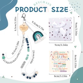 iZoeL Einschulung Geschenk Junge Blau Rechenkette 2024 Schulkind Geschenk Schultüte Füllung Schulanfang Geschenk Glücksbringer mit Grußkarte Geschenkbox