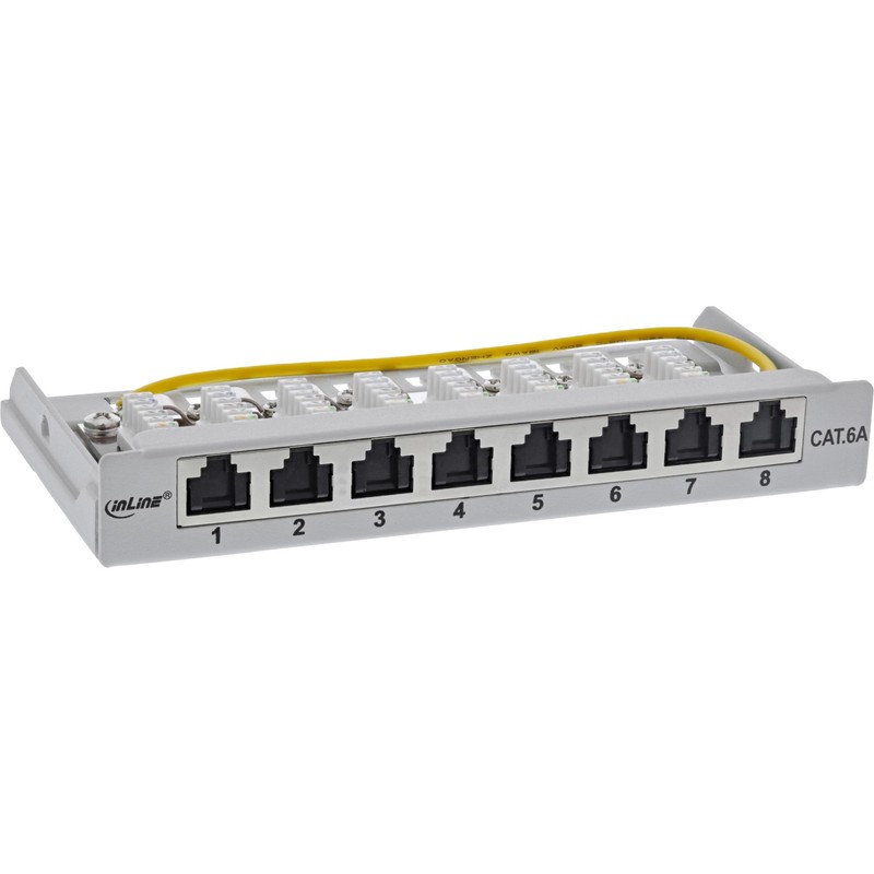 InLine® Patch Panel Cat.6A 0.5U 8-Way for Table / Wall