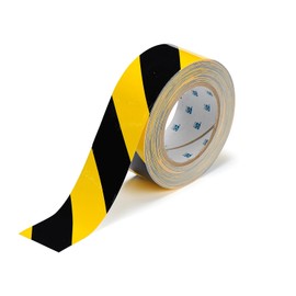 Brady ToughStripe Nonabrasive Diagonal Stripes Floor Marking Tape, 100' Length, 2" Width, Black on Yellow (Pack of 1 Roll)