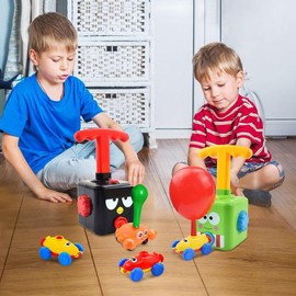 Toddler Toys 3-4 for Boys Girls, Balloon Launcher & Powered Car Set, Fun Toddlers STEM Toy Balloon Pump Cars Racer Kit for Kids 3-5 (Frog)