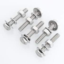 Mywish (20 Sets) 1/4-20x1-1/2 Hex Head Assorted Screws Nuts and Bolts with Flat & Lock Washers, 304 Stainless Steel 18-8, Fully Threaded, 1/4 Bolt Metric Bolt Assortment