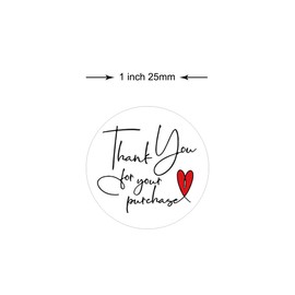 500pcs 1 inch Thank You for Your Purchase Labels with Red Heart Small Business Retail Store Envelope Seals Stickers for Packing Wraps - Mysuevin