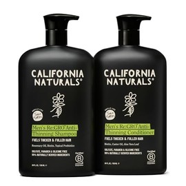 California Naturals Mens Re:Gro - Juego de champú y acondicionador, antiadelgazamiento y apoyo al crecimiento del cabello, todo tipo de cabello, vegan