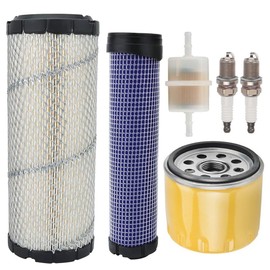 Annolai 25 083 01-S 25-083-01-S Air Filter for Kawasaki 11013-7044 11013-7020 FX801V FX730V FX7691V FX850V John Deer M131802 M131803 1025R Donaldson P821575 with 52 050 02-S Oil Filter