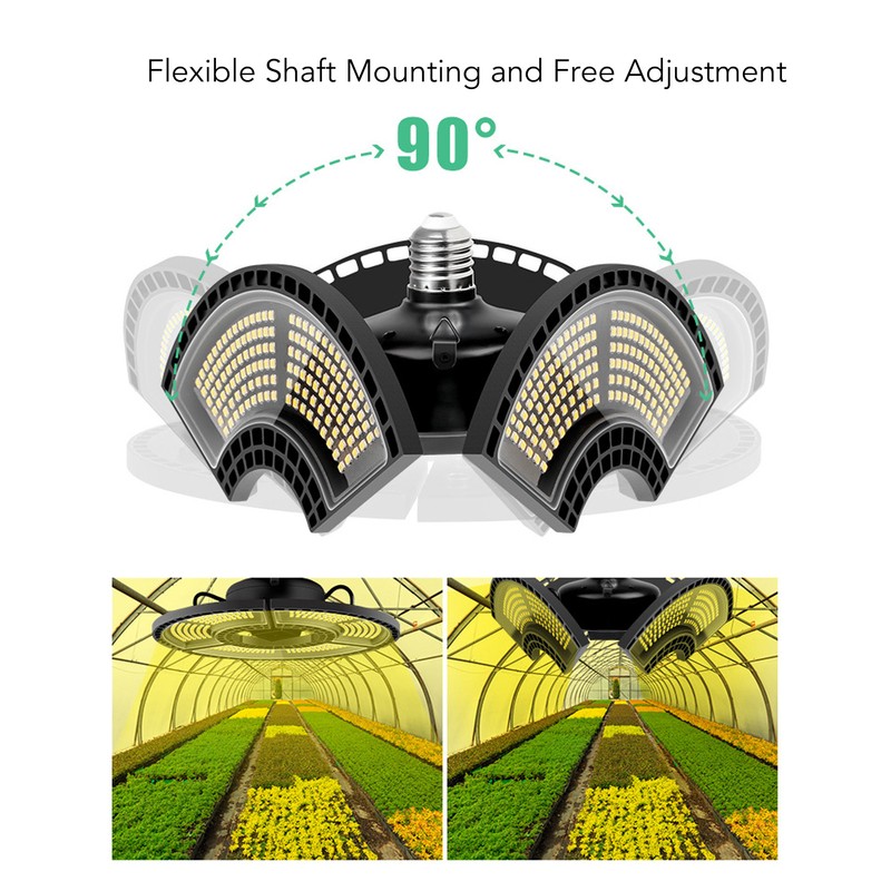 Plant Light Waterproof Foldable Flower Grow Lamp Full Spectrum E26