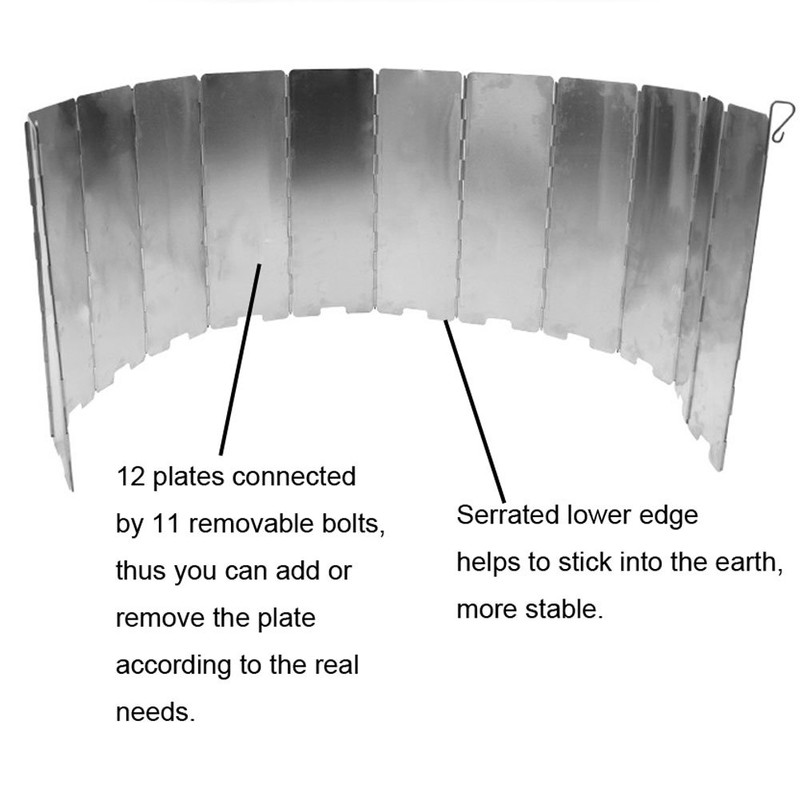 Stove Windscreen for Camp, 12 Plates Camping Windshield, Folding Stoves