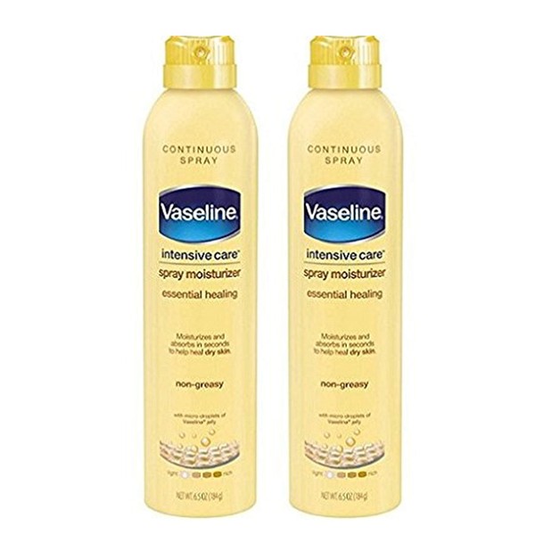 Vaseline Intensive Care Spray Moisturizer Essential Healing, 6.5 oz (Pack of 2)