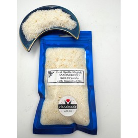SANDALWOOD Ritual Bath / Sea Salts & Essential Oil/ ORGANIC/ Crystals Infused