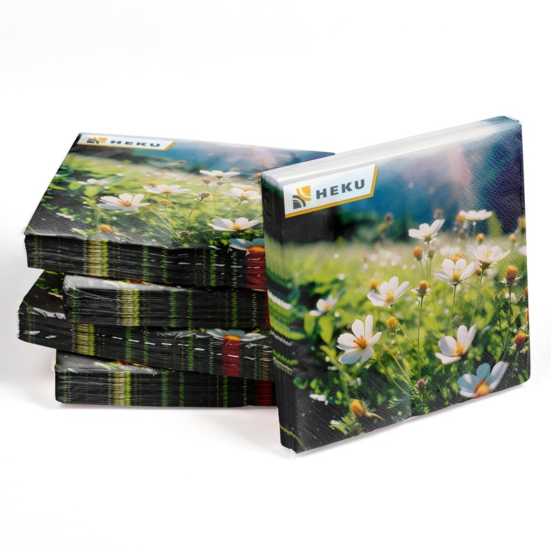 HEKU 100 napkins, 3-ply, 33 x 33 cm, mountain meadow,