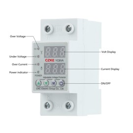 BIK YC6VA Household Din Rail Adjustable Digital Dual Display Limit Over Current Protector AC 230V 40A 63A(40A)