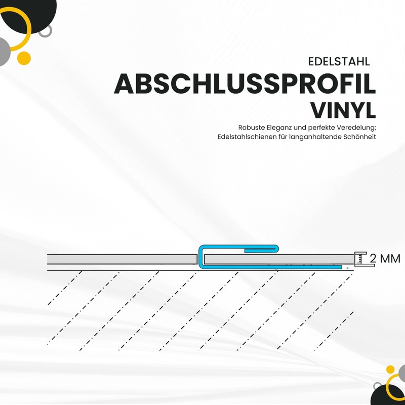 Vinyl Ending / Edging Profile Stainless Steel V2A L250 cm
