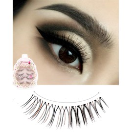 Dorisue lashes Pack 3D False Eyelashes Extensions Black and Brown Mink Lashes Strip with Volume Eyelashes Pack for Women's Makeup Handmade Soft 4 Lashes Pack