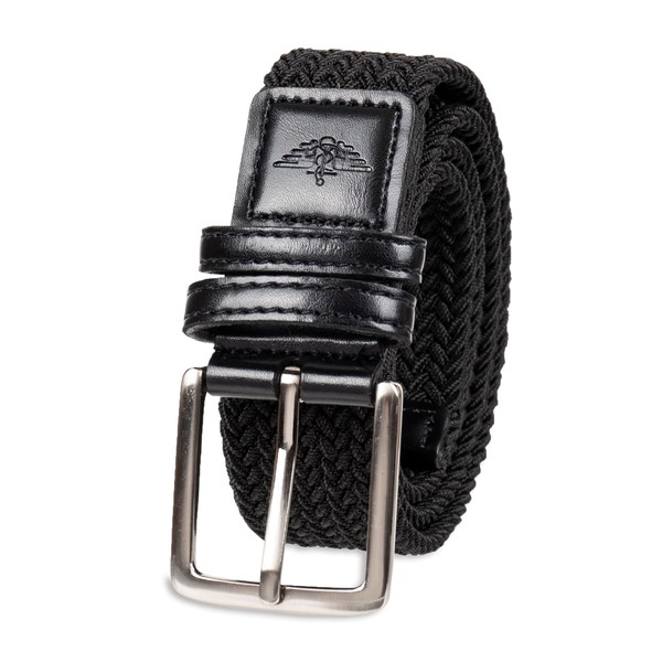 Dockers Men's 1 3/8 in. Stretch Fabric Braided Belt, Black,
