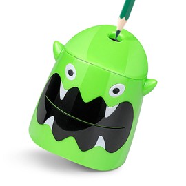 Eagle Monster Pencil Sharpener, Cute Carton Animal Design, Battery Operated, Green (Monster)