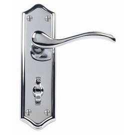 Paris door handle bathroom set 170mm x 47mm polished chrome
