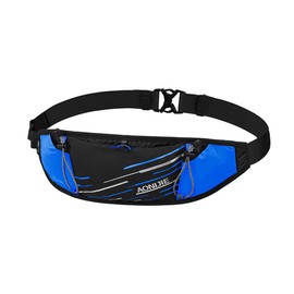 WRELS Waist Pack Fanny Bag for Running Hiking Traveling,Lightweight No Bounce Money Belt Pouch,Black