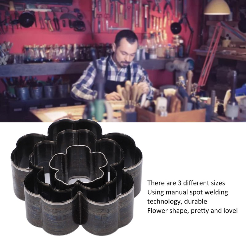 3PCS Flower Shaped Cutter Set Leather Cutting Die Leather Cutting