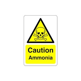 Safety First Display LTD Caution Ammonia sign - 1.2mm Rigid plastic for indoor/outdoor usage (200mm x 150mm) Viewing Distance within 5m.