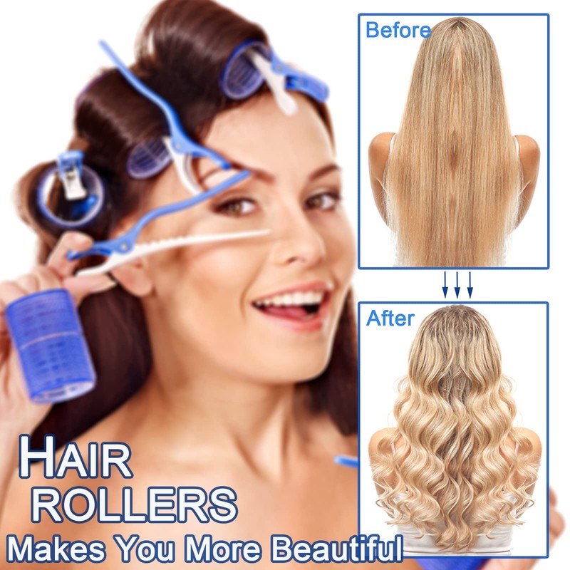 Hair Rollers, 12 Pack Self Grip Salon Hairdressing Curlers, Hair