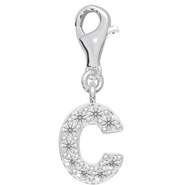 Fablinks Rhinestone Letter Charms for Women (C)