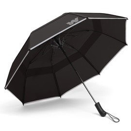 Weatherman Umbrella - Collapsible Umbrella - Windproof Umbrella Resists Up to 55 MPH Winds (Black)