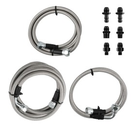 maXpeedingrods 47RE Transmission Cooler Lines Kit for Dodge Ram 2500/3500 Cummins 5.9L 1996-2002, Stainless Steel & PTFE, SS Braided Transmission Lines