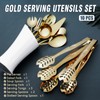 Gold Serving Utensils, OGORI 10-Piece Polished Stainless Steel Gold Serving