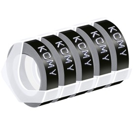 KCMYTONER 5PK 1/2 Embossing Label Tape Compatible for DYMO 521209 White on Black 3D Plastic Labels Used in Organizer Xpress Pro 1575 1595, Office Mate II 1540 154000, MoTEX E101 E404 Label Makers