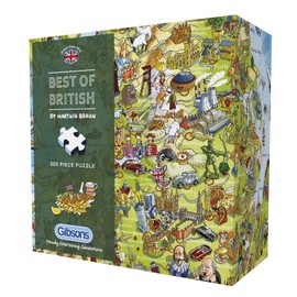 Best of British | 500 Piece Gift Puzzle | Britain Icons Map | Sustainable Jigsaw Puzzle for Adults | Premium 100% Recycled Board | Great Gift for Adults | Gibsons Games